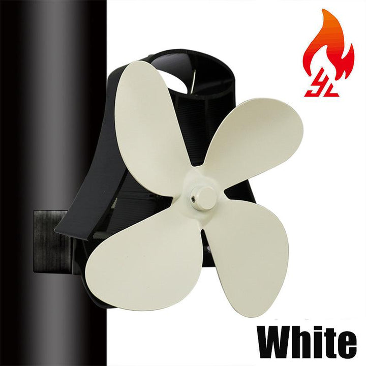 4 Blades Silent Wall Mounted Heat Powered Stove Fan Wood Burner Fireplace EcoFan - MRSLM