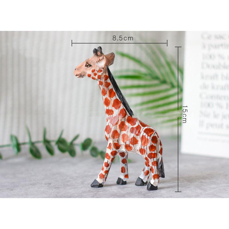 Modern Handmade Carving Giraffe Solid Wood Cute