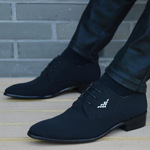 Fashion Business Casual Leather Shoes Men's Pointed Toe Short  Martin Boots