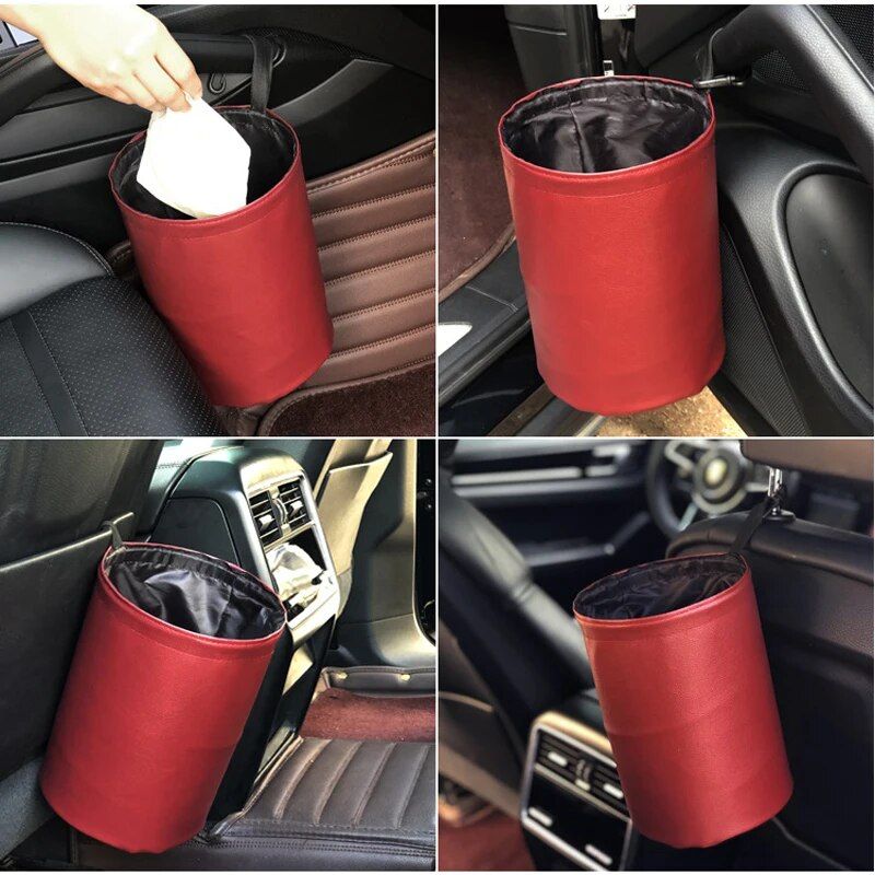 Waterproof Foldable Car Trash Can with Dual-Layer Design