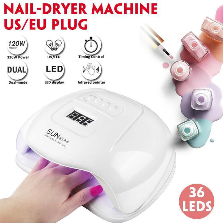 120w Nail Light Therapy Machine Quick-drying Painless Nail Polish Glue Baking UV Lamp