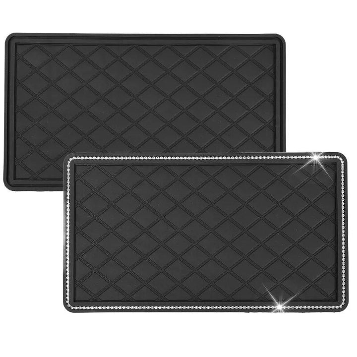 Sparkling Diamond Anti-Slip Car Dashboard Mat for Secure Item Grip