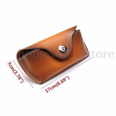 Vintage Handmade Cow Leather Glasses Case Causal Jeans Belt Eye Glasses Box