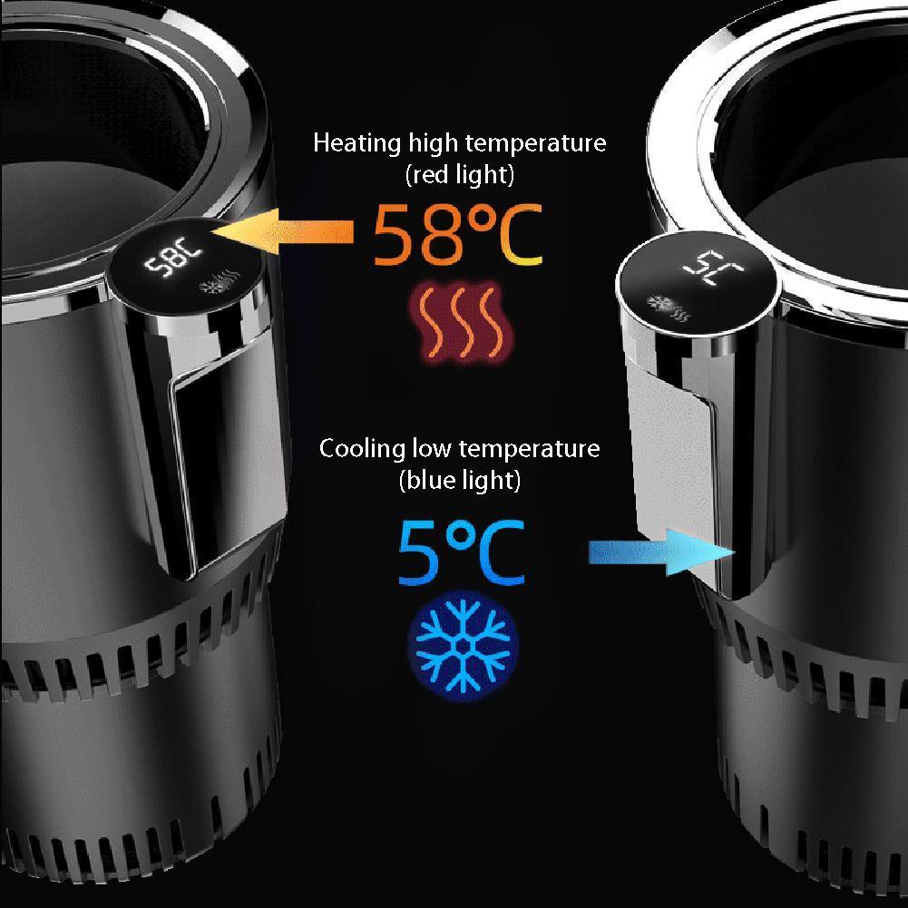 Intelligent Car Cup Warmer Cooler 2 in 1 with Smart Digital Display (Black 1)