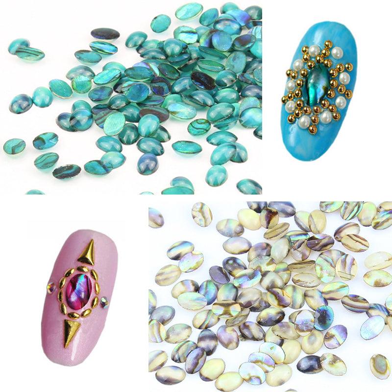 10pcs Natural Shell Gem Nail Art 3D Decoration Rhinestones UV Gel DIY Acrylic Manicure Studs Design