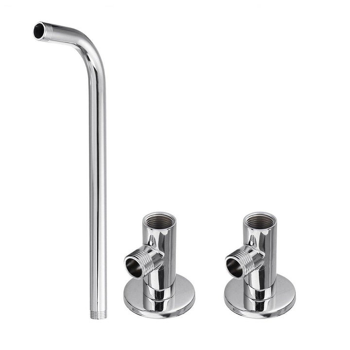 37cm/48cm Rain Shower Head Wall Arm Stainless Steel Extension Water Pipe with Base Mount