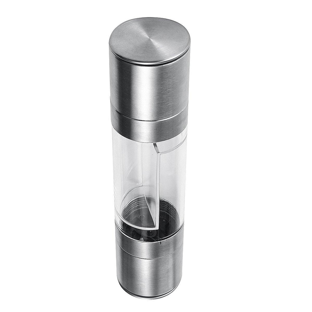 2 in 1 Premium Stainless Steel Glass Salt & Pepper Mill Grinder Kitchen Accessories