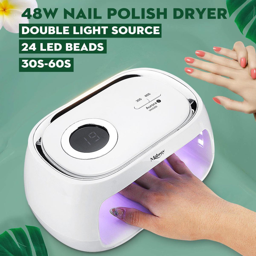 48W Dual UV Lamp Led Nail Lamp 24leds Nail Dryer LCD Display UV Lamp for Gel Nails Two Hands Manicure Dryer 30/60s Timer Auto Sensor