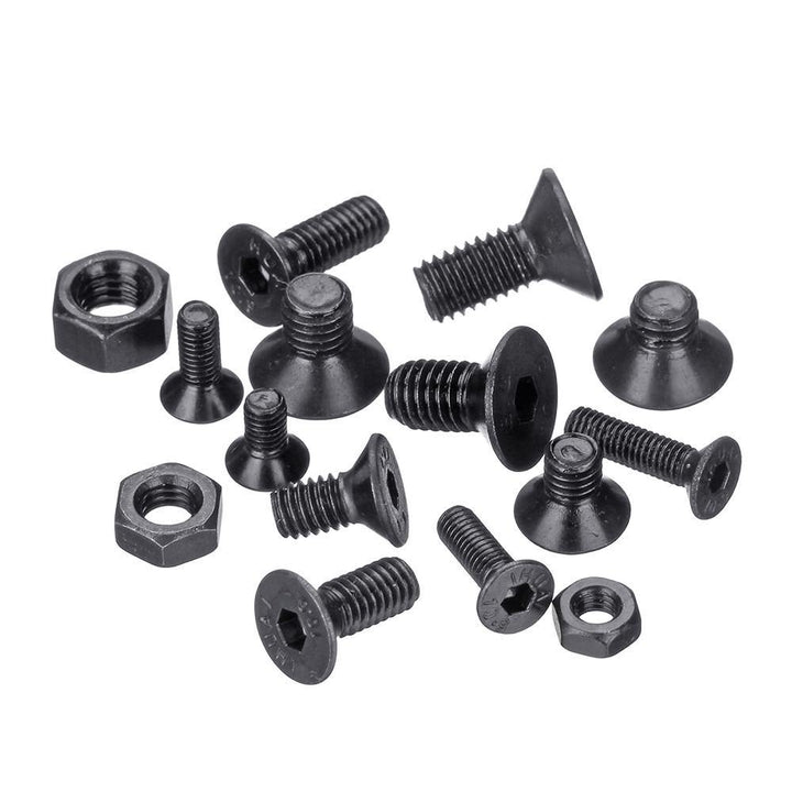 Suleve‚Ñ¢ MXCH 480Pcs M3/M4/M5 Carbon Steel Screw 10.9 Grade Hex Socket Flat Head Bolt Nut Assorment