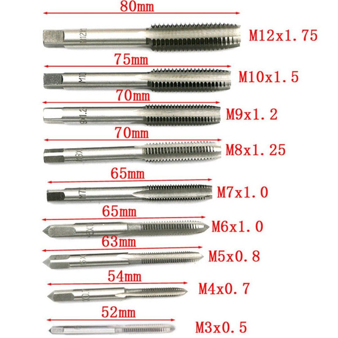 20Pcs M3-M12 Screw Thread Metric Plugs Taps Tap Wrench Die Wrench Set