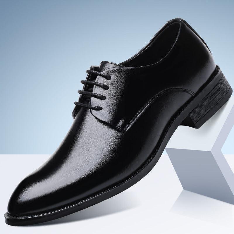 Men's Business Leather Shoes - Black Tie Dress Oxfords for Business Occasions