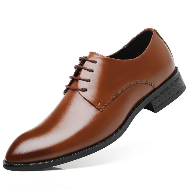 Men's Business Leather Shoes - Black Tie Dress Oxfords for Business Occasions