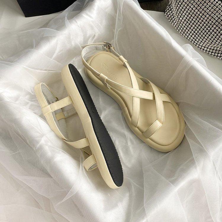 Soft Sole All-match Flat Thong Platform Roman Sandals