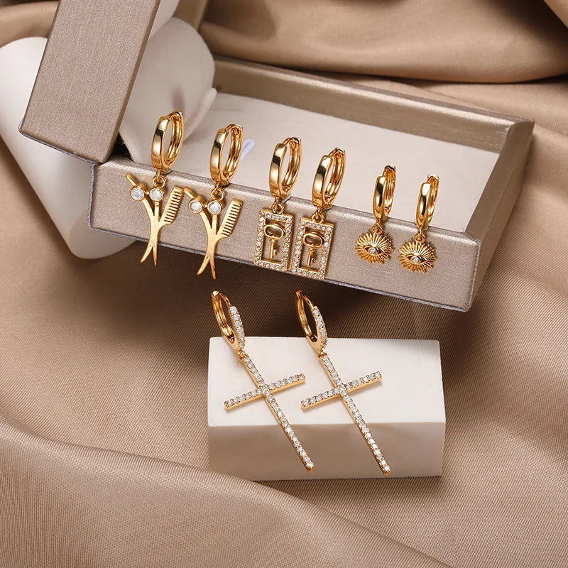 Cross Dangle Earrings