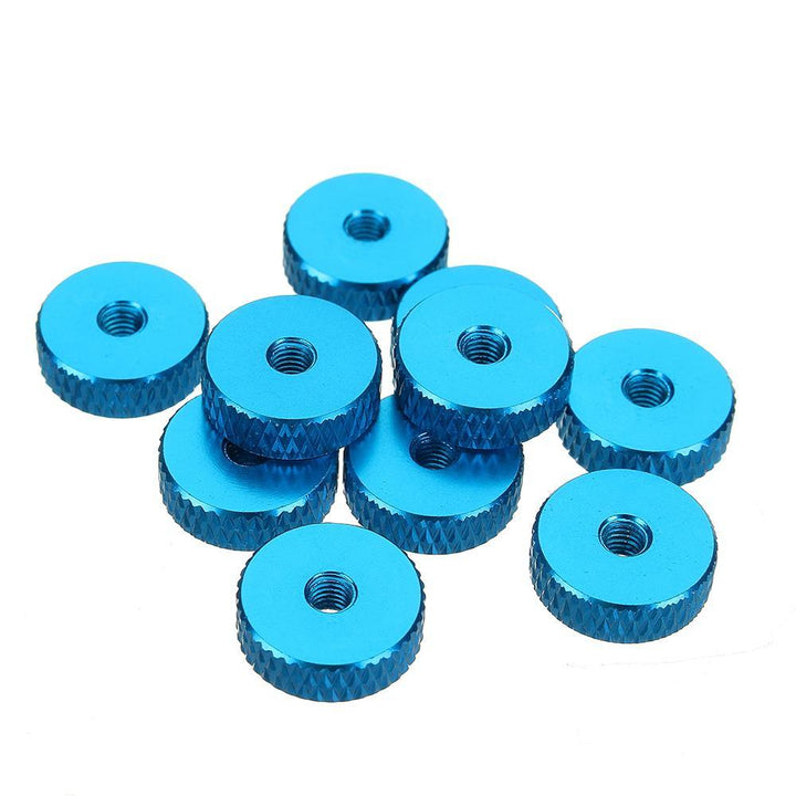 Suleve M3AN11 10Pcs M3 Manual Knurled Thumb Screw Nut Spacer Flat Washer Aluminum Alloy Multicolor