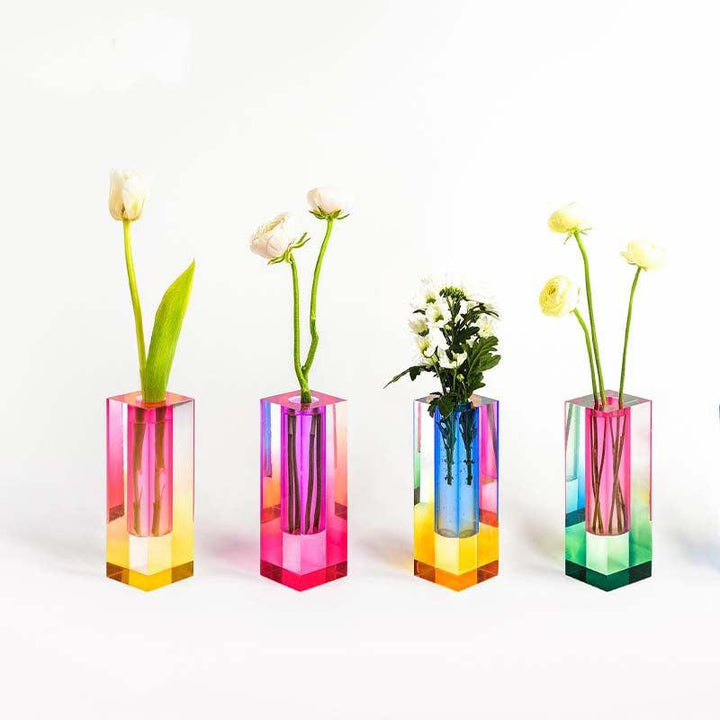 Creative Simple Acrylic Vase Square Column Glass Bubble