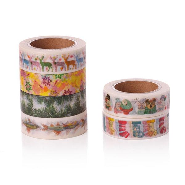 Creative Christmas Tree Santa Claus Tape Decorative Adhesive Washi Tape Masking Sticker DIY Tools