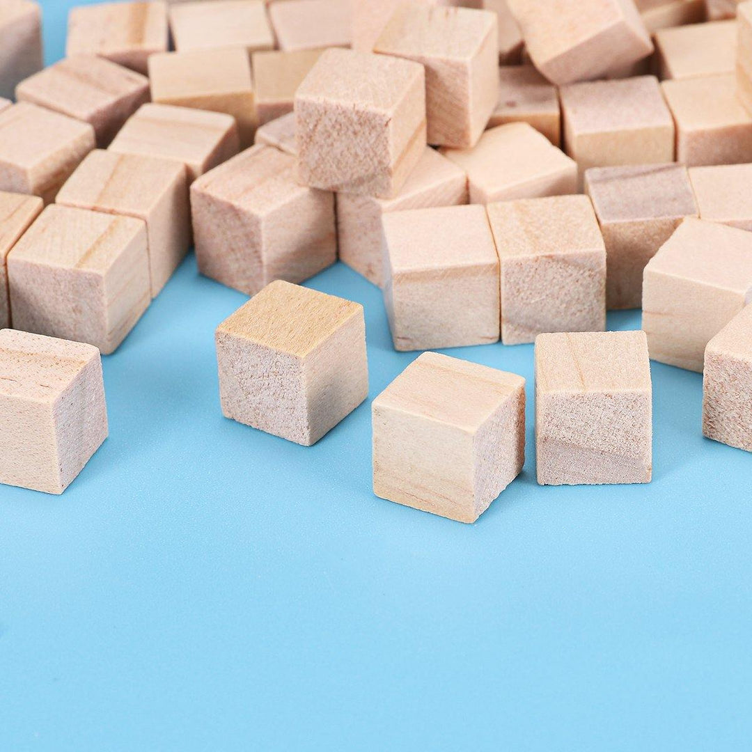 100Pcs 1/2/2.5cm DIY Wooden Blocks Handicrafts Craft Pieces Educational Toys (1cm)