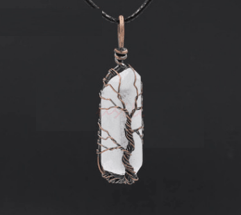 White Crystal Life Tree Necklace