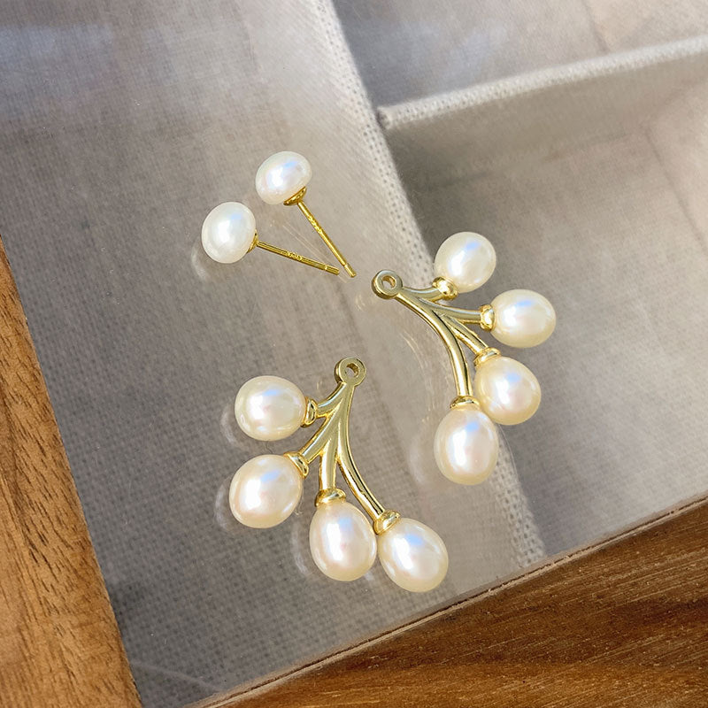 Women's Fashion Simple Sterling Silver Pearl Earrings