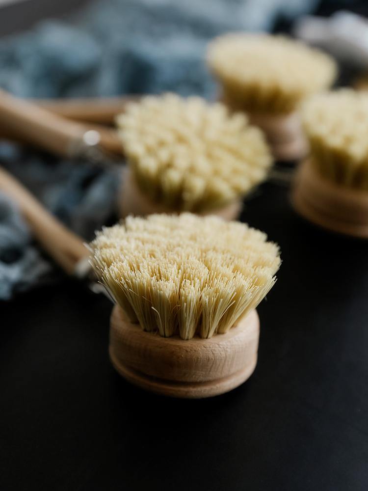 Simple wood handle pot brush (Photo Color Q1pcs)