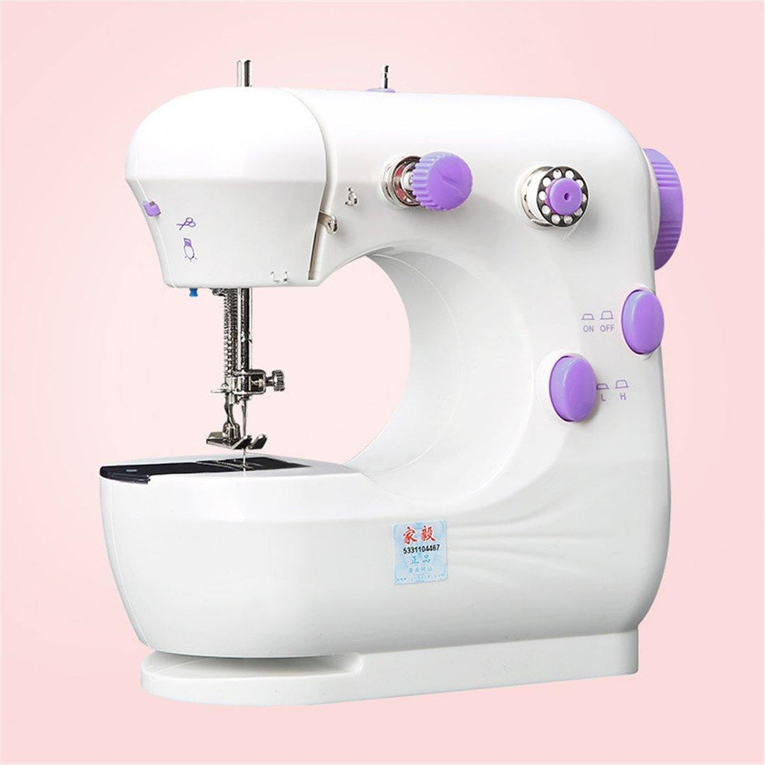 Mini Portable Electric Desktop Sewing Machine 2 Speeds For DIY Stitch Clothes Fabric