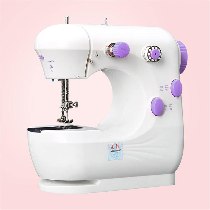 Mini Portable Electric Desktop Sewing Machine 2 Speeds For DIY Stitch Clothes Fabric