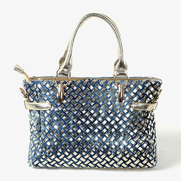 Female Inlaid Glass Rhinestone Small Buckle Lock Denim Single Shoulder Messenger Bag