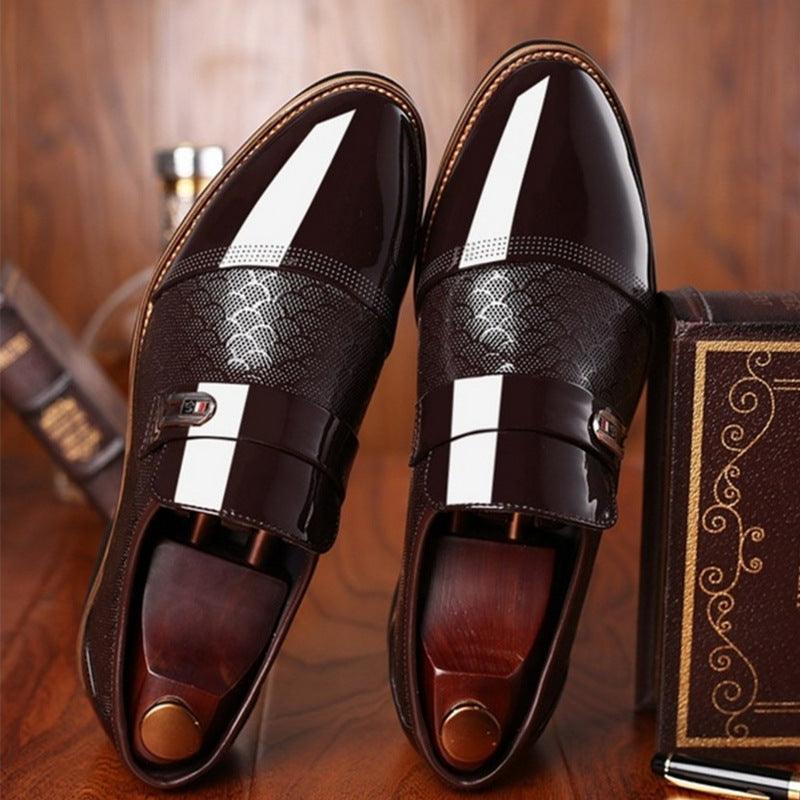 New Embossed Men's Leather Loafers - Stylish Artificial PU Leather Shoes