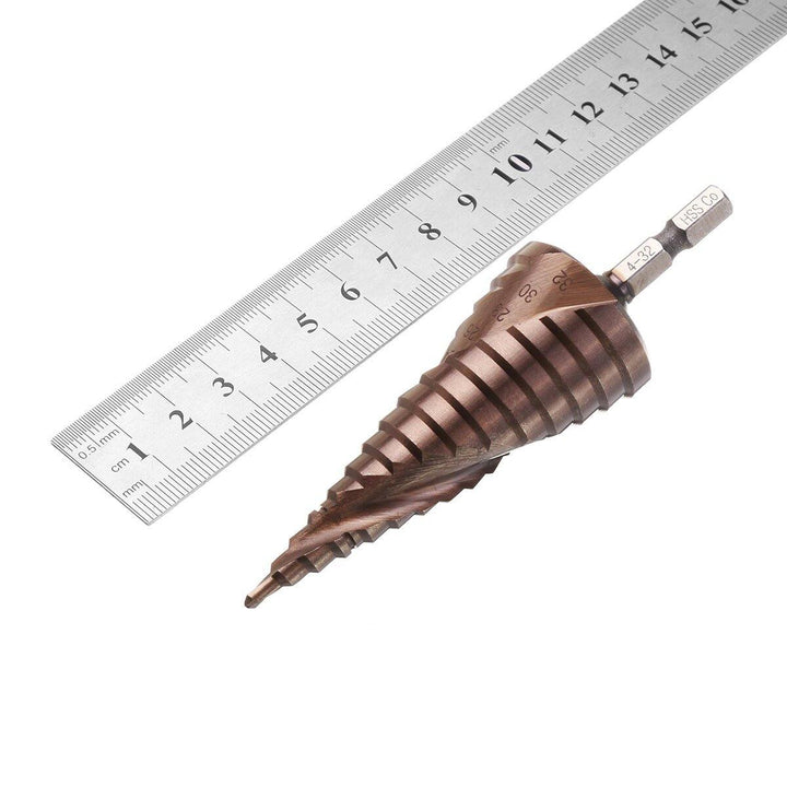 3Pcs 3-12/4-20/4-32mm M35 Cobalt Step Drill Bit 1/4 Inch Hex Shank HSS-Co Step Drill Bit