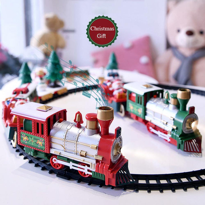 Toy Train Set with Lights and Sounds Christmas Train Set  Railway Tracks Battery Operated Toys