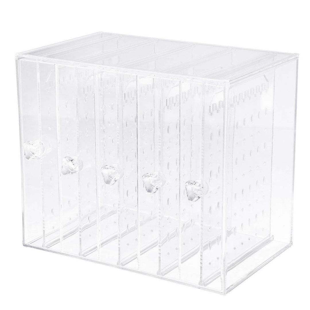 5 Trays Dustproof Transparent Acrylic Earrings Storage Box Jewelry Display Stand