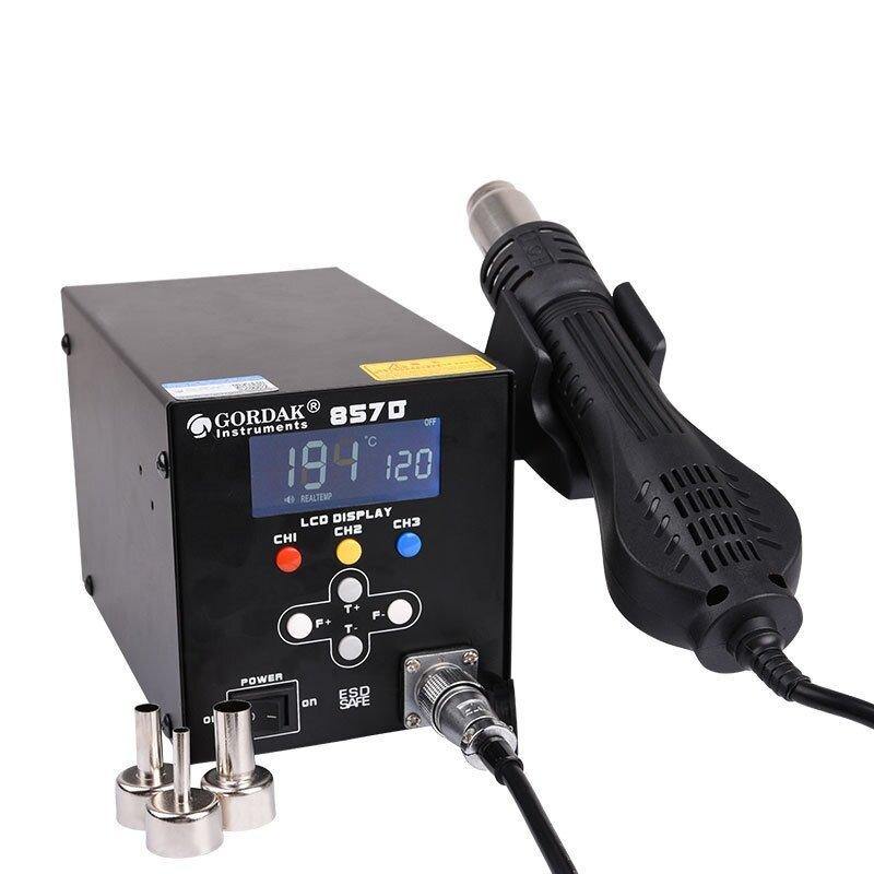 GORDAK 857D 1000W High Power LCD Display Soldering Station Intelligent Hot Air Desoldering Station Hot Air Gun - MRSLM