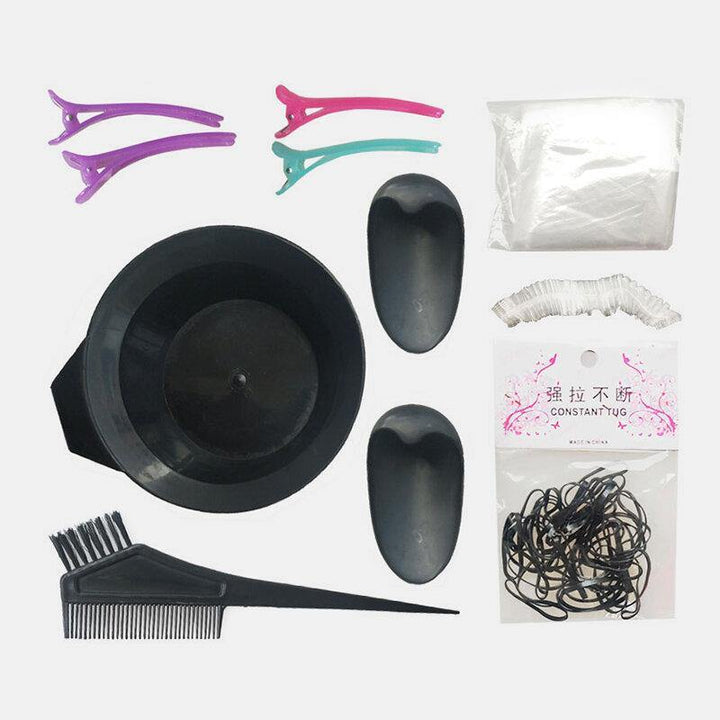 22 Pcs Hair Coloring Tool Set Comb Brush Disposable Shower Cap Latex Gloves Hairdressing Tools