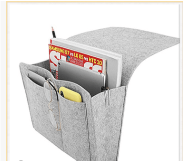 Bed Storage Bag with Pocket Felt Bedside Hanger Table Sofa Bedroom Mattress Bedside Anti-slip Organizer Holders - MRSLM