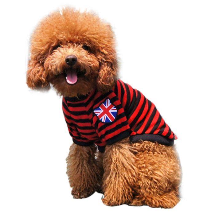 Pet Dog Cat Striped Clothing Coats T shirt Pet Apparel Vest  Winter Spring Pet Customes 3 Colors