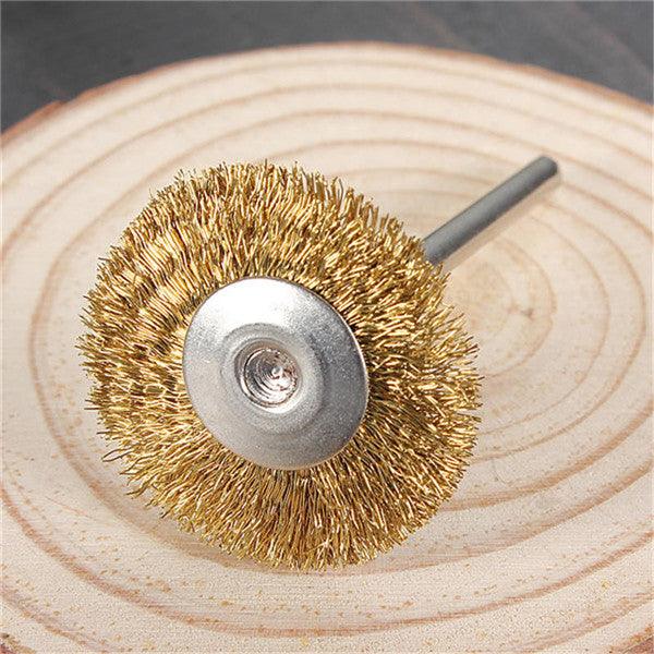 10pcs 3mm Shank Brass Wire Wheel Brushes for Dremel Rotary Tool