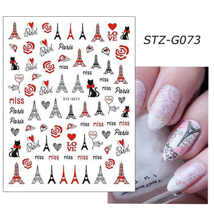 3D Nail Art Stickers Rose Cupid Eros Love Lip Adhesive Valentine's Day Stickers - MRSLM