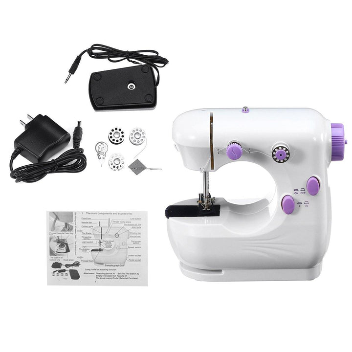 Portable Mini Sewing Machine Electric Desktop Handheld For DIY Stitch Clothes