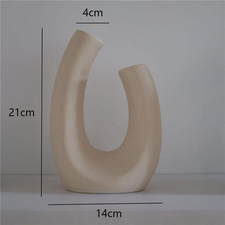 Plain Ceramic Vase Decoration Minimalist Art Flower Home - MRSLM