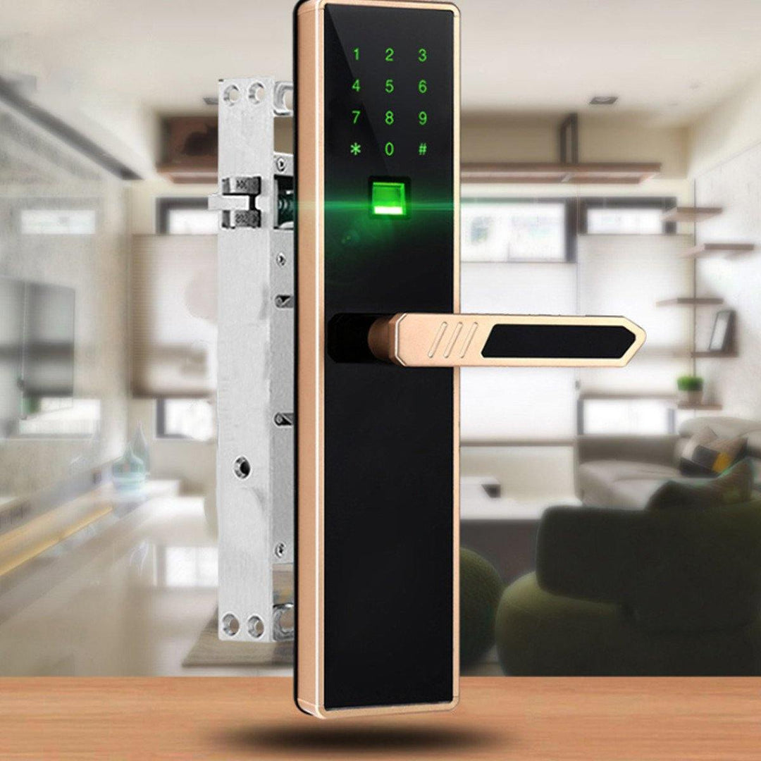 4in1 Digital Smart Door Anti-theft Lock Biometric Fingerprint Digital Code Electronic Deadbolt Control Security