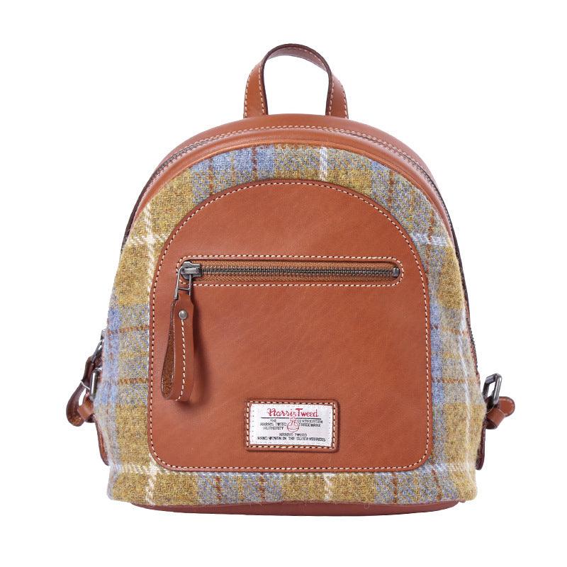 Fabric British Vintage Full Leather Small Backpack