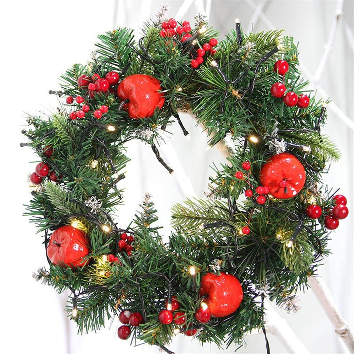 30cm Wall Hanging Christmas Wreath Handmade Front Door Hanging Pendant Garland Home Decorations Supplies - MRSLM