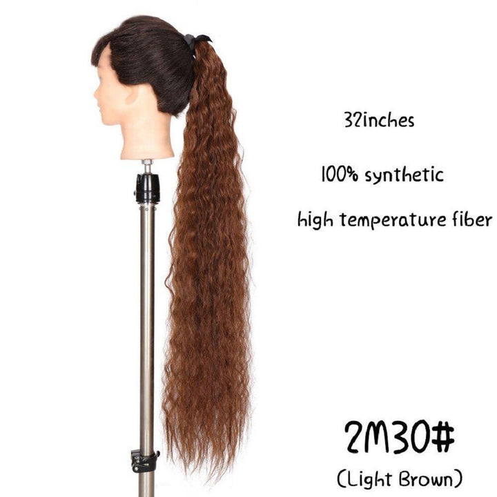 32inch 10 Colors Long Curly Hair High Temperature Fiber Bandage Ponytail Wig Piece