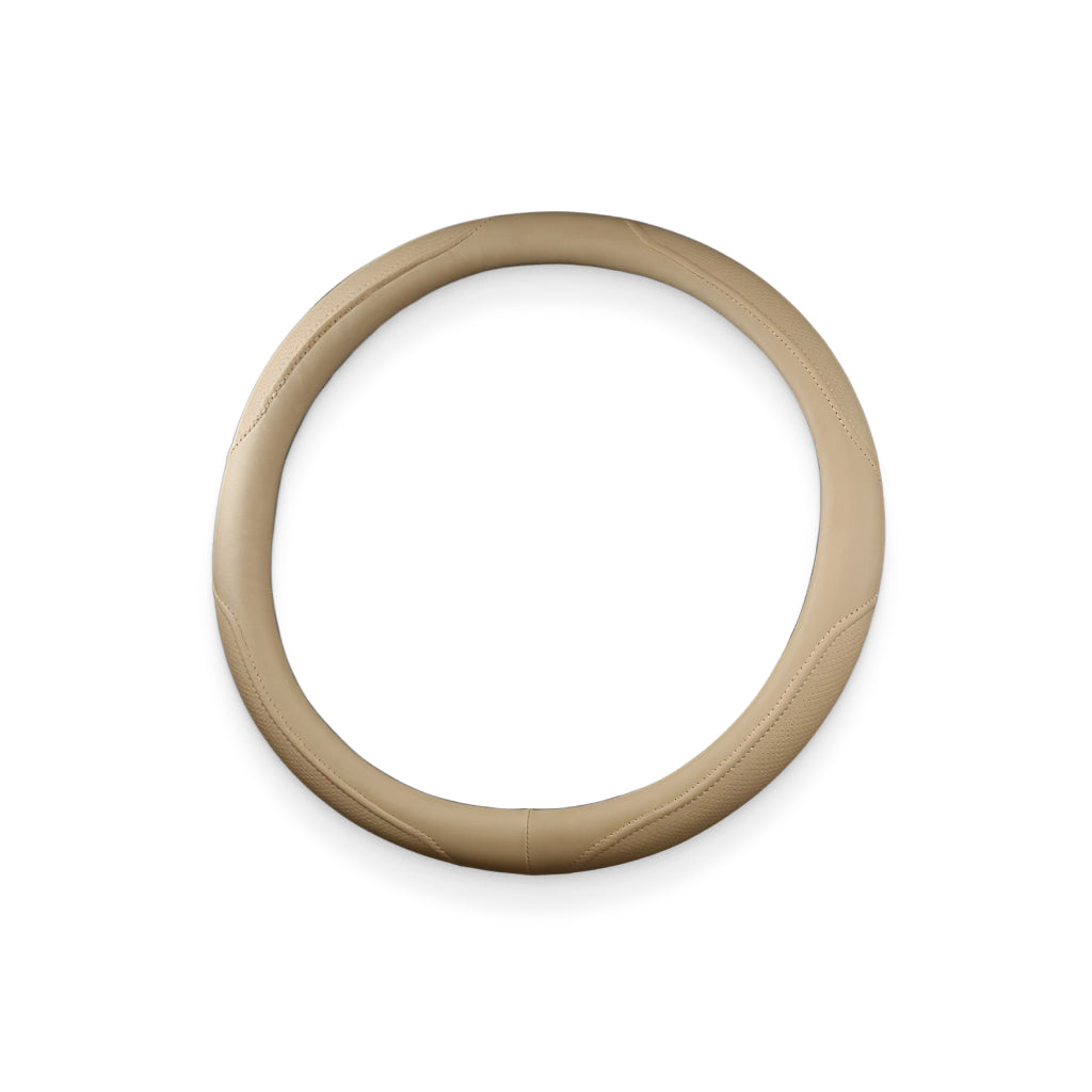 Beige Polyurethane Leather Steering Wheel Wrap