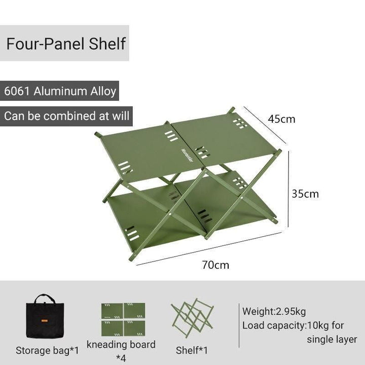 Multi-Level Portable Folding Camping Shelf – Aluminum Outdoor BBQ Table Rack