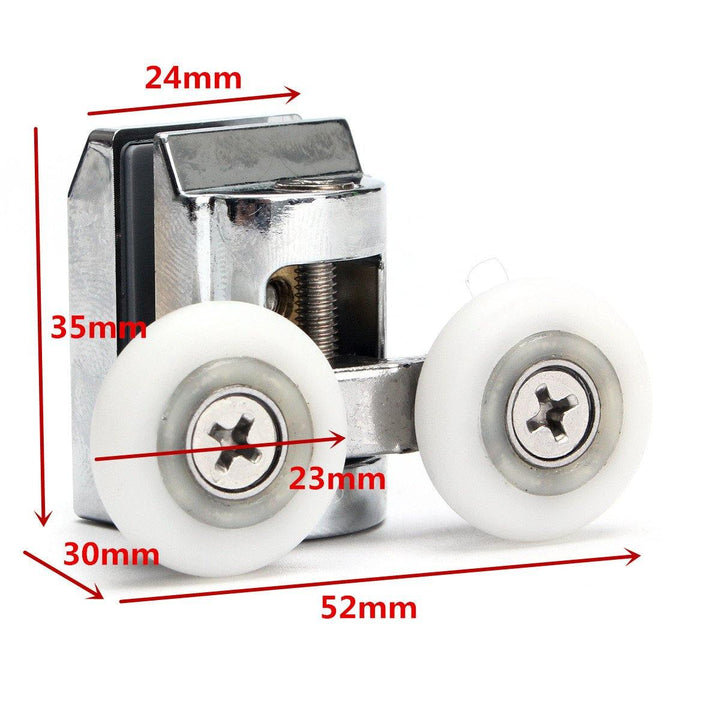 2Pcs  Double Wheels  Shower Door Top Rollers for Sliding Shower Door