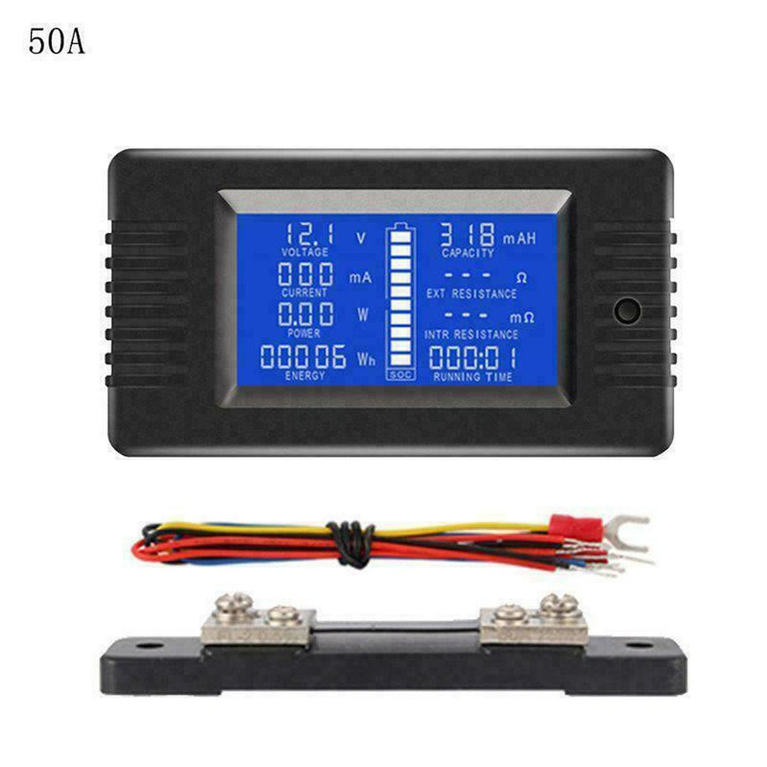 DC Multifunction Battery Monitor Meter 50A/200A/300A LCD Display Digital Current Multimeter Voltmeter Ammeter for Cars RV Solar System - MRSLM