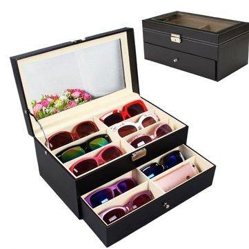 12 Black Eyeglasses Sunglass Oversized Storage Display Case Glasses Organizer - MRSLM