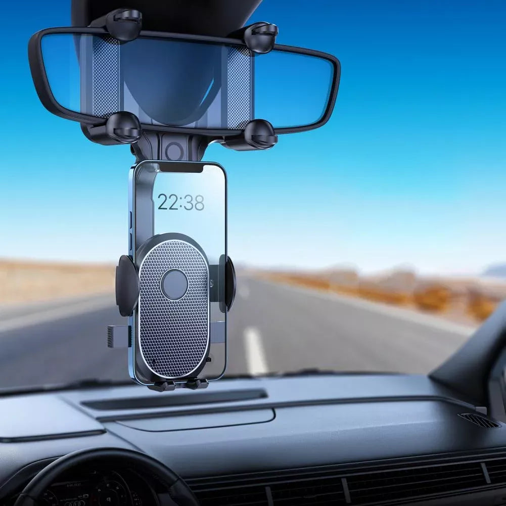 360¬∞ Rotating Car Rearview Mirror Phone Mount